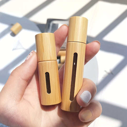 🌿 Roll-on Vide en Verre & Bambou