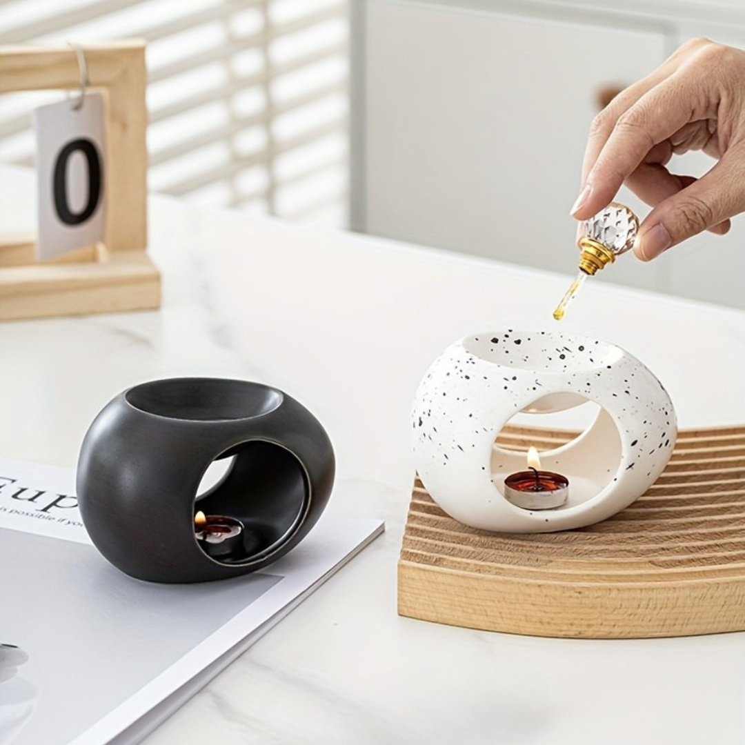 🕯️ Diffuseur d'Huiles Essentielles en Céramique - Forme Œuf